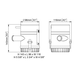 Marco UP1500 Elettropompa ad immersione 12V 10A Portata 95l/min