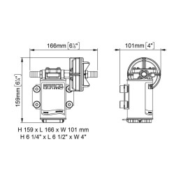 Marco UP3 Pompa ad ingranaggi in bronzo 15l/min 12V 6A MC16400012