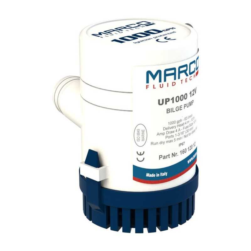 Marco UP1000 Elettropompa ad immersione 12V 4A Portata 63l/min