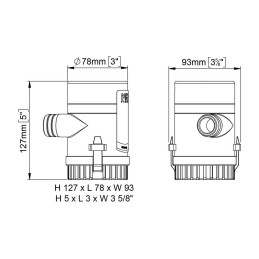 Marco UP1000 Elettropompa ad immersione 12V 4A Portata 63l/min