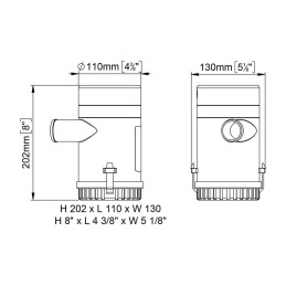 Marco UP3700 Elettropompa ad immersione 24V 6A Portata 230l/min