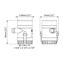 Marco UP500 Elettropompa ad immersione 12V 2,5A Portata 32l/min