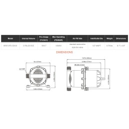 Serbatoio espansione acqua SeaFlo per pompe autoclavi 0,75Lt 105mm