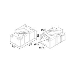 Serbatoio acque nere con maceratore orizzontale 50L 12V OS5014150