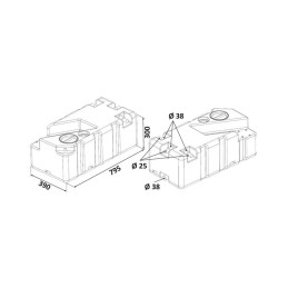 Serbatoio acque nere con maceratore orizzontale 70L 12V OS5014170