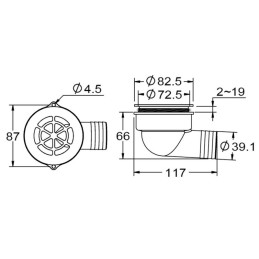 Scarico a pozzetto con flap antireflusso 2 pollici OS1712602