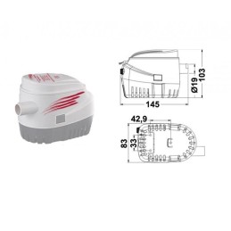 Pompa di sentina Europump II automatica 12V 48l/min P.19mm