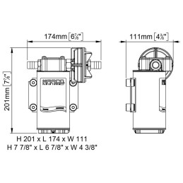 Marco UP6-P Pompa ad ingranaggi PTFE 26l/min 12V 10A MC16406512