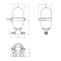 Serbatoio espansione acqua Johnson per pompe autoclavi 2Lt 160mm