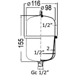 Serbatoio di espansione universale per autoclavi 1Lt OS1612601