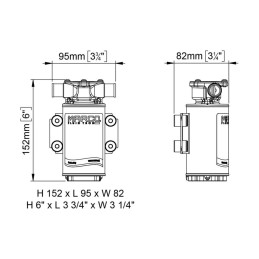 Marco UP1-J Pompa di Sentina 28l/min 12V 8A Elettropompa autoadescante