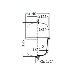 Serbatoio di espansione universale per autoclavi 2Lt OS1612600