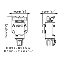 Marco UP1-JS Pompa a girante 28l/min 12V 8A con ON OFF integrato