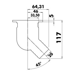 Scarico da pozzetto 45° con non-ritorno 92x40mm OS1711801