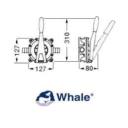 Pompa a mano Whale Gusher Urchin leva fissa Portata max 37l/min