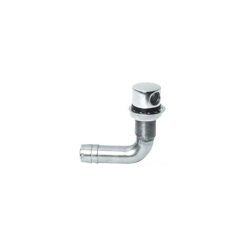 Sfiato carburante in acciaio inox Angolato 90° per tubo 16mm OS2028801