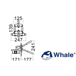 Pompa a mano Whale Gusher Urchin MK3 con Botola 37 l/min OS1526236