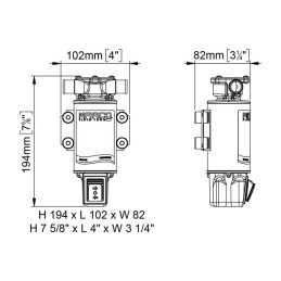 Marco UP1-JR Pompa reversibile a girante 28l/min 12V 8A + interruttore