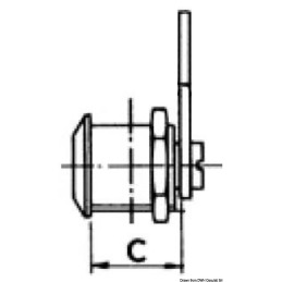 Serratura a cilindro con chiave per spessore 10mm OS3813180