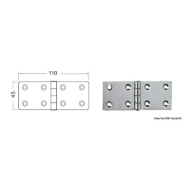 Cerniera in acciaio inox 45x110mm Spessore 2,5mm OS3882205