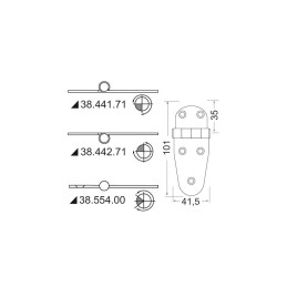 Cerniera in acciaio inox stampato 105x40mm Spessore 2mm OS3844171