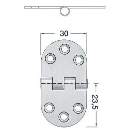 Cerniera ad incasso in acciaio inox 48x30mm Spessore 1,5mm