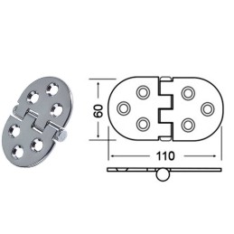 Cerniera inox rovesciata 110x60mm Spessore 3mm HEAVY DUTY OS3845501