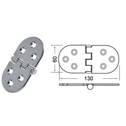 Cerniera inox rovesciata 130x60mm Spessore 3mm HEAVY DUTY OS3845502