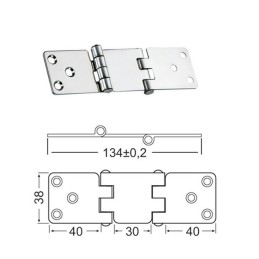 Cerniera inox a sbalzo 134x38mm Spessore 2mm OS3844182