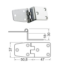 Cerniera inox a sbalzo 98,8x37mm Spessore 2mm OS3844184