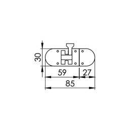 Chiusura a catenaccio in ottone cromato 85x31mm OS3817700