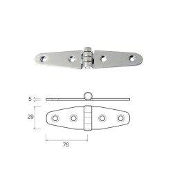 Cerniera inox microfusa Ala Lunga 152x29mm Spessore 5mm OS3883015