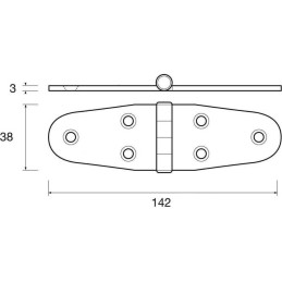 Cerniera a doppia ala WING M in Inox 142xh38mm Spessore 3mm MT0452914