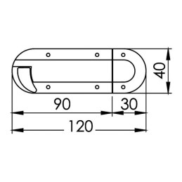 Fermaporta a molla in ottone cromato 120x40xh12mm OS3818901