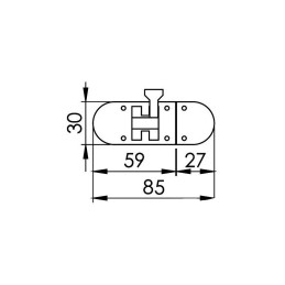 Chiusura a catenaccio in acciaio inox 85x31mm OS3817701