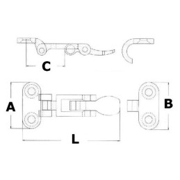 Chiusura a leva in inox con foro per lucchetto 110x45mm N60341502945