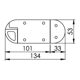 Fermaporte a molla in inox 132x53xh16mm OS3818903