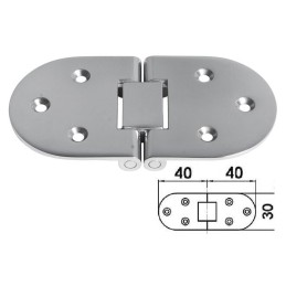 Cerniera Inox Ovale Microfusa con fori 80x30x3mm per portelli