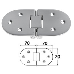 Cerniera Inox Ovale Microfusa con fori 140x70x2.8mm per portelli