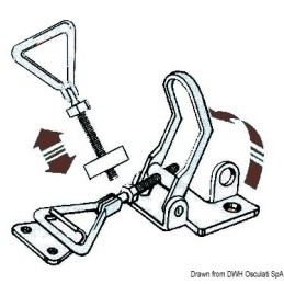 Chiusura a leva in inox con vite di regolazione Base 43x22mm