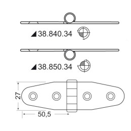 Cerniera in acciaio inox 101x27mm OS3884034