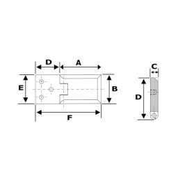 Cerniera per sportelli piramid 90° 43x30mm OS3892901