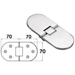 Cerniera Inox Ovale Cieca Microfusa con prigionieri 5mm 140x70x2.8mm