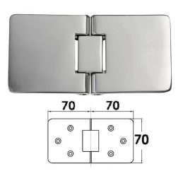 Cerniera Inox Rettangolare Cieca Microfusa + prigionieri 5mm 140x70mm