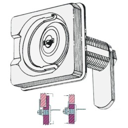 Chiusura rotante in acciaio inox per boccaporti e gavoni 50x55mm