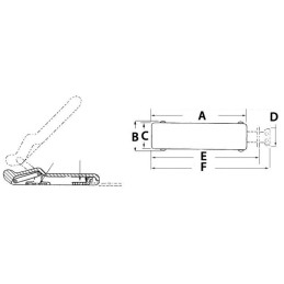 Chiusura antivibrante per gavoni Nera 96x29mm OS3820001