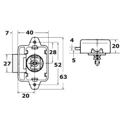 Scrocco a pulsante Medium in nylon bianco per chiusura portelli