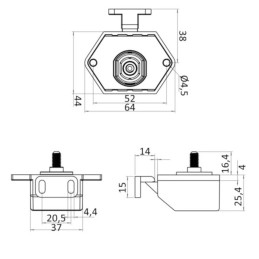 Scrocco a pulsante Self-Latching in nylon bianco per chiusura portelli