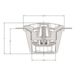 Valvola gonfiaggio BRAVO VA 2005 per battelli pneumatici 62xh47mm