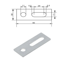 Piastra di supporto per viti doppio filetto 9543-M10.